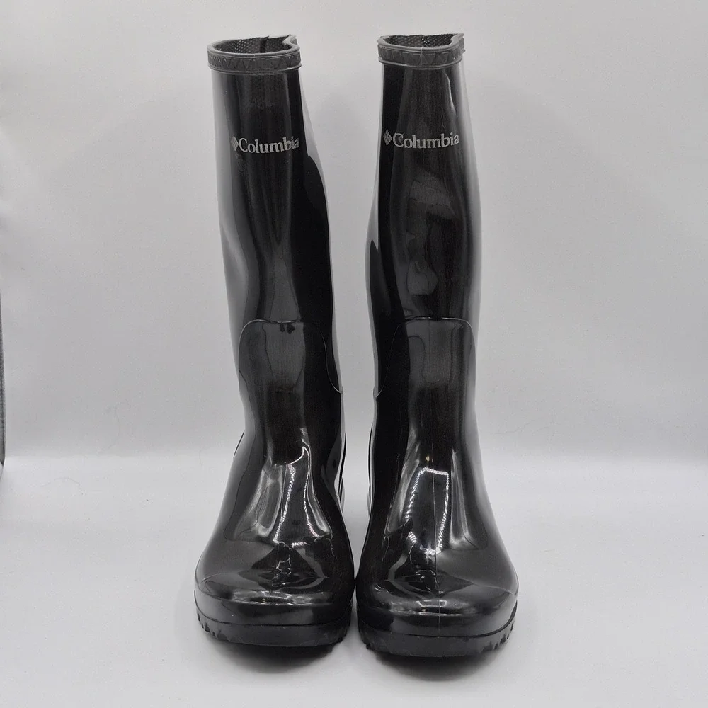 Columbia Boots Womens Size 8 Black Rubber Rain Omni-Heat Waterproof BL2607-010